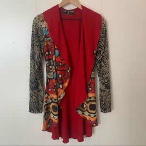 Multicolor Open Front Cardigan
